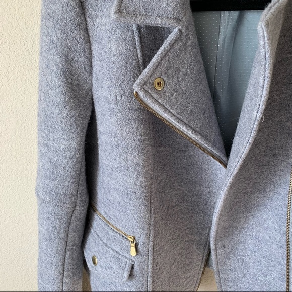 Banana Republic Grey Tweed Moto Jacket Size S - Picture 9 of 15